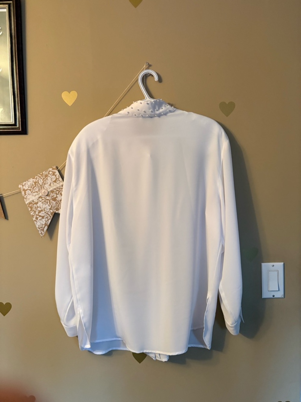 2for$15🌸-Vintage Pearl-Collar Cream Blouse - Vintage - Picture 9 of 9